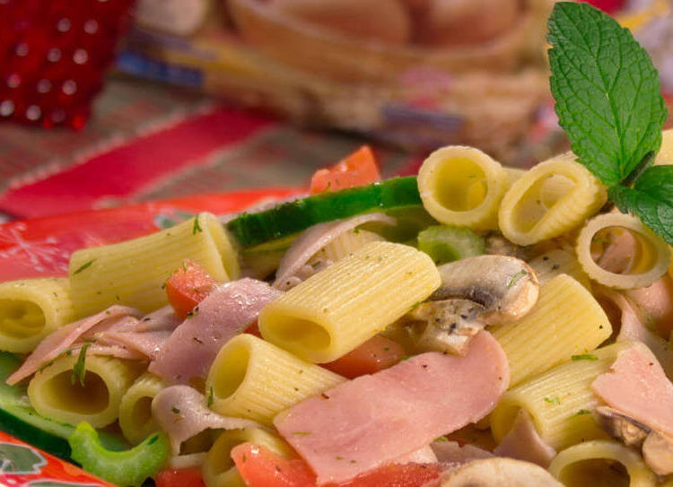 ensalada rigatoni huevo doria