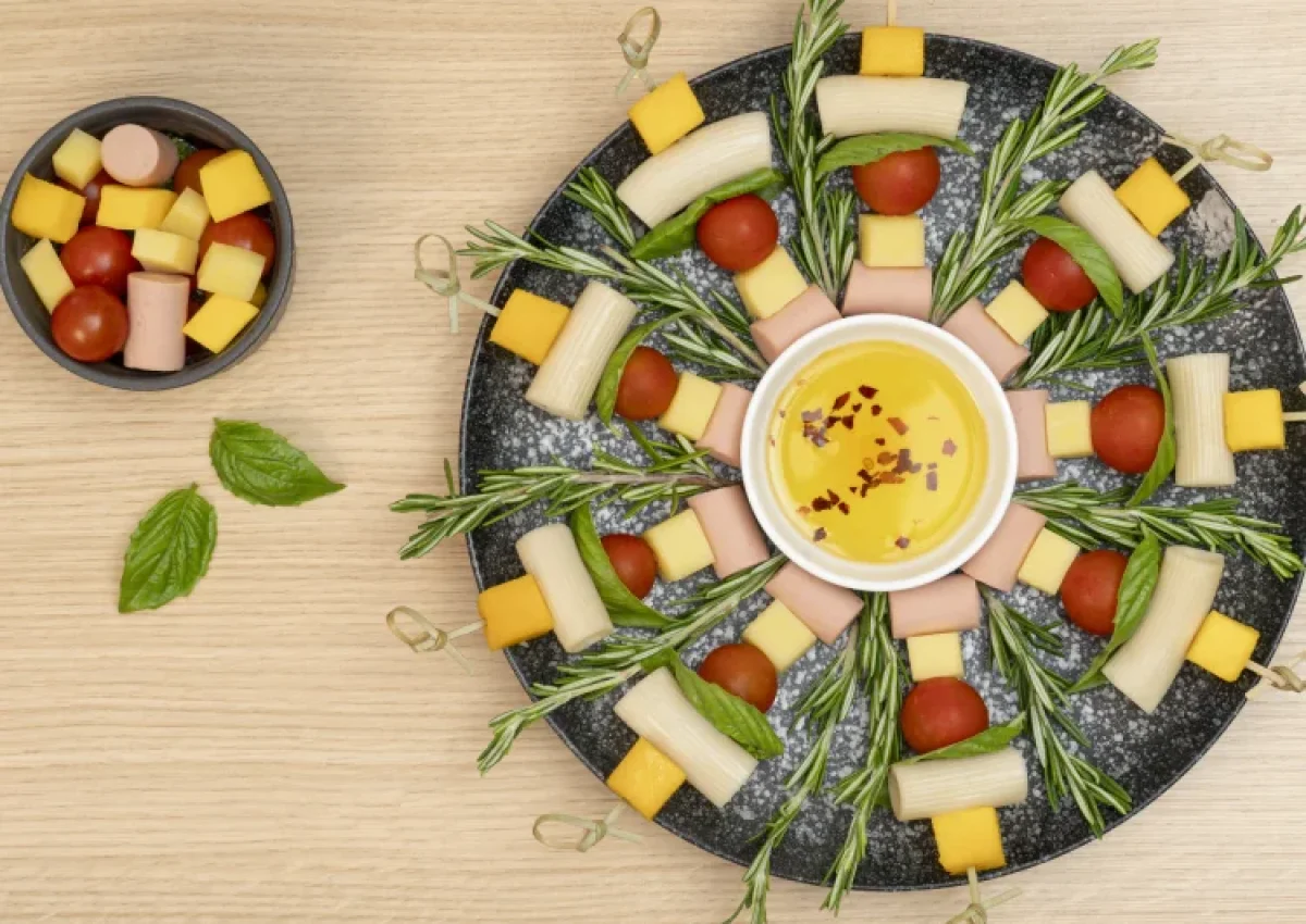 Brochetas Divertidas de rigatoni